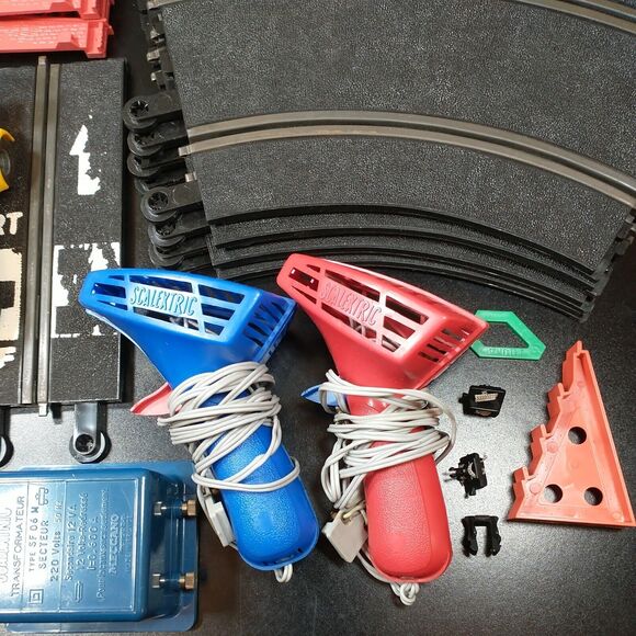 Scalextric Vintage Slot Car Racing Set 2 Porsche Carreras Tri-ang Made in France - Picture 7 of 12